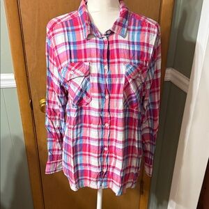American Eagle Outfitters L Multicolor Plaid Shirt